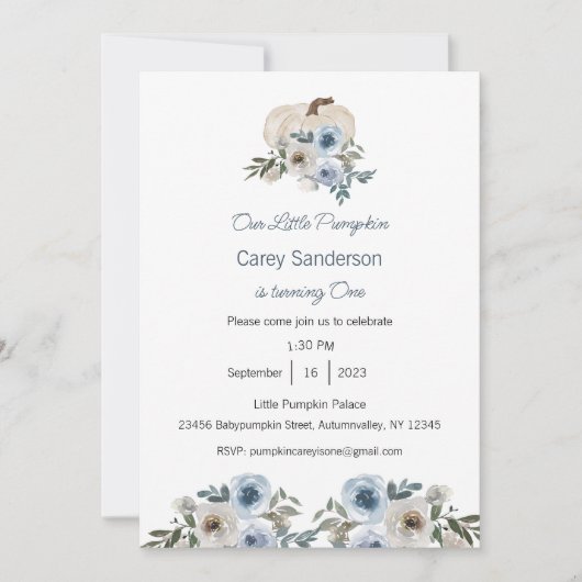 Unser kleiner Kürbis ist eine Einladung, der 1. Ge Einladung (Vorderseite)