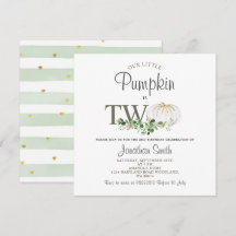 Unser kleiner Kürbis ist zwei grüne Flora Geburtst