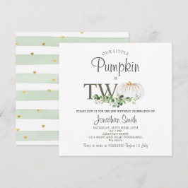Unser kleiner Kürbis ist zwei grüne Flora Geburtst Einladung