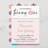 Unser kleiner Kürbis macht einen 1. Geburtstag Einladung (Vorne/Hinten)