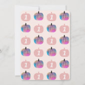 Unser kleiner Kürbis macht einen 1. Geburtstag Einladung (Rückseite)