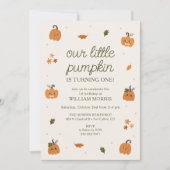 Unser kleiner Kürbis macht einen Geburtstag Einladung (Vorderseite)