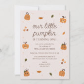 Unser kleiner Kürbis macht einen Geburtstag Einladung (Vorderseite)