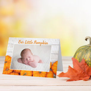 Unser kleiner Kürbis Thanksgiving Neugeborenen-Fot Ankündigung