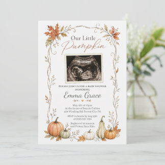 Unser kleiner Kürbis Ultraschall-Baby-Shower-Einla Einladung