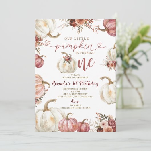 Unser kleiner Kürbis verwandelt einen Marsala Pump Einladung (Stehend Vorderseite)