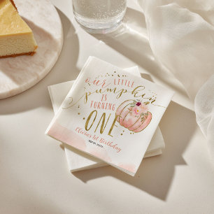 Unser kleiner Kürbis wird Eins 1. Geburtstag Serviette