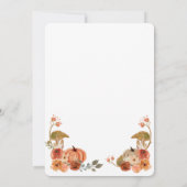Unser kleiner Kürbis wird eins Boho Minimalist Einladung (Rückseite)