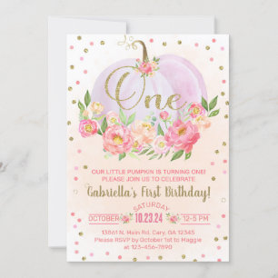 Unser kleiner Kürbis zum 1. Geburtstag laden Sie e Einladung