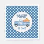 Unser kleiner Kürbisblauer LKW zum ersten Geburtst Serviette (Vorderseite)