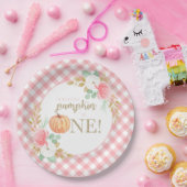 Unser kleiner Kürbisblumengebirge zum ersten Gebur Pappteller (Party)