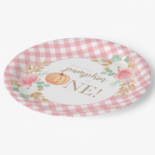 Unser kleiner Kürbisblumengebirge zum ersten Gebur Pappteller (Schrägansicht)