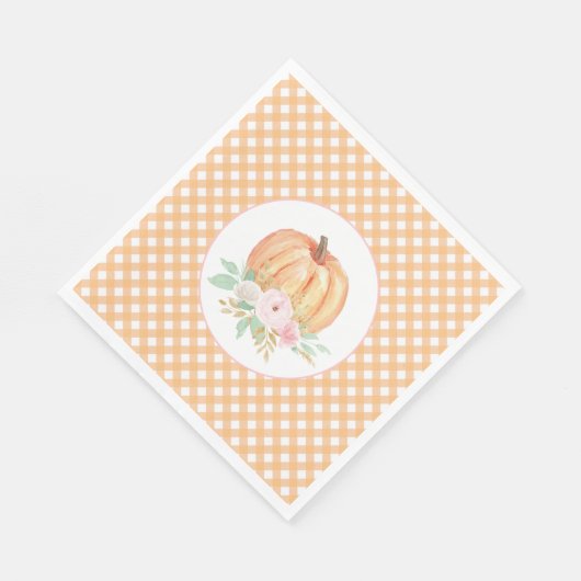 Unser kleiner Kürbisblumengebirge zum ersten Gebur Serviette (Ecke)