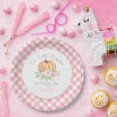 Unser kleiner Kürbisgold und blumenreicher erster Pappteller (Party)