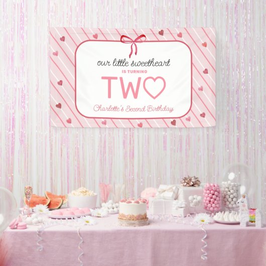Unser kleiner Liebling wird zwei Herzen Schleifen Banner (Party)