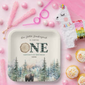 Unser kleiner Lumberjack Bär 1. Geburtstag Party Pappteller (Party)