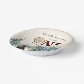 Unser kleiner Lumberjack Bär Red 1. Geburtstag Par Pappteller (Gewinkelt)