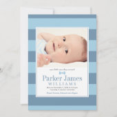 Unser kleiner Mann Blue Slate Handsome Baby Boy Bi Ankündigung (Vorderseite)