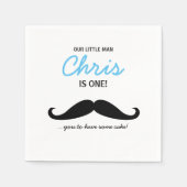 Unser kleiner Mann ist einer! Mustache dir Kuchen Serviette (Vorderseite)