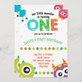 Unser kleiner Monster Baby Boy Niedlich Einladung (Vorne/Hinten)