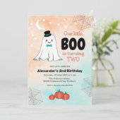 Unser kleiner Niedlicher Geist mit dem 2. Geburtst Einladung (Stehend Vorderseite)