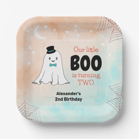 Unser kleiner Niedlicher Geist mit dem 2. Geburtst Pappteller (Vorderseite)