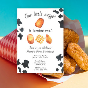Unser kleiner Nugget wird Eins Kindergeburtstag Einladung