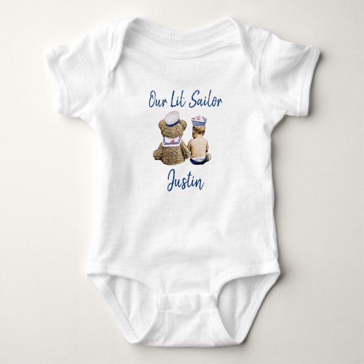 Unser kleiner, Personalisierter Baby-Junge Baby Strampler (Vorderseite)