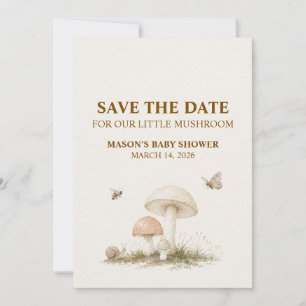 Unser kleiner Pilz-Baby-Shower - Rettet das Datum Einladung