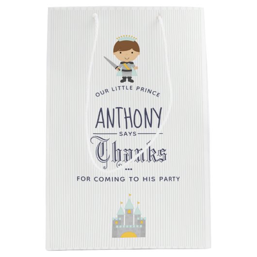 Unser kleiner Prinz Birthday Party Gast Gefallen Mittlere Geschenktüte (Vorderseite)