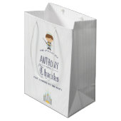 Unser kleiner Prinz Birthday Party Gast Gefallen Mittlere Geschenktüte (Vorderseite Schrägansicht)