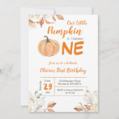 Unser kleiner Pumpkin 1. Geburtstag Einladung (Vorderseite)