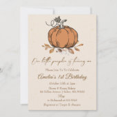 Unser kleiner Pumpkin 1. Geburtstag Einladung (Vorderseite)