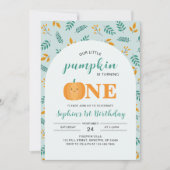 Unser kleiner Pumpkin 1. Geburtstag Einladung (Vorderseite)