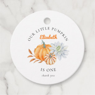 Unser kleiner Pumpkin 1. Geburtstag Elegante Fall Geschenkanhänger