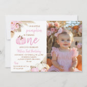 Unser kleiner Pumpkin 1. Geburtstag Foto Einladung (Vorderseite)