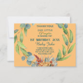 Unser kleiner Pumpkin 1. Geburtstag Herbst Wreath  Dankeskarte (Vorderseite)