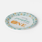 Unser kleiner Pumpkin 1. Geburtstag Pappteller (Schrägansicht)