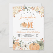 Unser kleiner Pumpkin 1. Geburtstagsfall Einladung (Vorderseite)