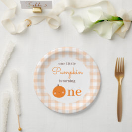 Unser kleiner Pumpkin 1. Orange Herbst Erster Gebu Pappteller