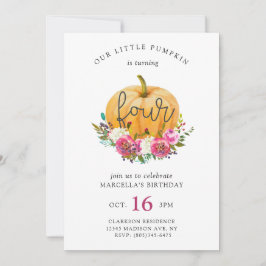 Unser kleiner Pumpkin 4. Geburtstag Einladung