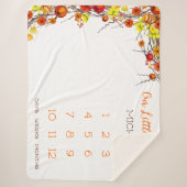 Unser kleiner Pumpkin Autumn Wreath Baby Milestone Sherpadecke (Vorderseite)
