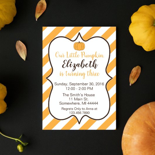 Unser kleiner Pumpkin Birthday Einladung