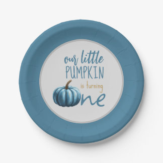 Unser kleiner Pumpkin Blue 1. Geburtstag Pappteller