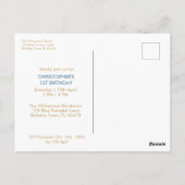 Unser kleiner Pumpkin Blue 1. Geburtstag Postkarte (Rückseite)