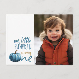 Unser kleiner Pumpkin Blue 1. Geburtstag Postkarte