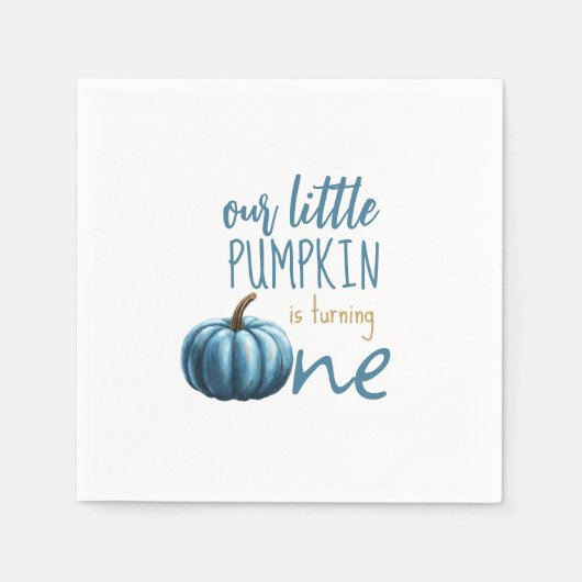 Unser kleiner Pumpkin Blue 1. Geburtstag Serviette (Vorderseite)
