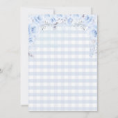 Unser kleiner Pumpkin Blue Gingham White 1. Geburt Einladung (Rückseite)
