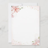 Unser kleiner Pumpkin Blush Pink Gingham 1. Geburt Einladung (Rückseite)