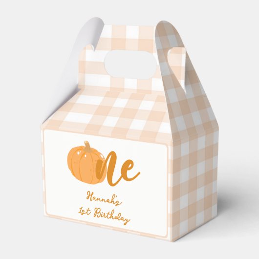 Unser kleiner Pumpkin Boho Orange 1. Geburtstag Geschenkschachtel (Vorderseite)